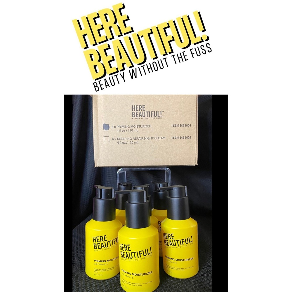 Here Beautiful Priming Moisturizer with Vitamin E 4oz 6 Pack Bulk Set HB3001
